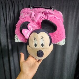 Disney Minnie Mouse Pillow Pet Pink Polka Dot Plush Folding Travel Pillow Toy‎
